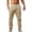 Khaki, variant on Men’s Elastic Waist Casual Pants, Loose Fit Breathable Weave Blend Trousers with Pockets, S-3XL Sizes, Solid Tones (Black,S)