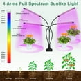 thumbnail image 4 of Grow Light,4 Head Grow Lights for Indoor Plants with Red Blue Spectrum, 4/8/12H Timer, 10 Dimmable Brightness for Indoor Succulent Plants Growth, 3 Switch Modes, Adjustable Gooseneck, 4 of 8