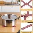 thumbnail image 3 of Uxcell 6 Pcs Trivet de silicona plegable, alfombrillas para ollas y sartenes calientes, almohadilla resistente al calor y antideslizante para platos y tazas en la encimera de la cocina, rosa, 3 of 7