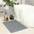 thumbnail image 3 of REGALWOVEN Lightweight Washable Textured Cotton Bath Mat Hotel Reversible Water Absorbent Rug Thick Foldable Shower Foot Carpet Gray 16" x 24", 3 of 6