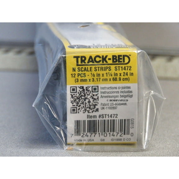 WOODLAND SCENICS ST1472 N Scale Track-Bed 2' Strips Standard 12 Pack