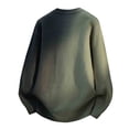 thumbnail image 4 of Cable Knit Sweaters for Men Long Sleeve Crew Neck Pullover Tops Casual Loungewear Dark Green 3XL, 4 of 4
