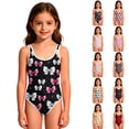 thumbnail image 2 of CCRFTGI Girls Swimsuits Summer Quick Dry One Piece Bathing Suit Cute Bow Print Beach Swimwear Swimsuits Girls Clothes Mom and Daughter Matching Outfits Pink 9-10 Years, 2 of 7