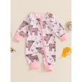 thumbnail image 4 of BemeyourBBs Western Baby Clothes Newborn Baby Boy Girl Cowboy Cowgirl Outfit Romper Cattle Print Long Sleeve Zip-up Full Length Jumpsuit Spring Fall Winter Clothes, 4 of 9