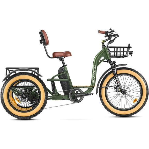 ADDMOTOR Electric Trike for Adults, 3 Wheel Electric Bicycle GRANDTAN X, 85Miles, 48V 20Ah UL Battery, 750W Rear Motor Step Through Electric Tricycle with Full Suspension