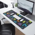 thumbnail image 2 of Long Mouse Pads for Desk,DarkBlue Dinosaurs Words Pattern Desk Mats on Top Of Desks, Desk Mouse Pad Extra Large with 3mm Non-Slip Base and Stitched Edge for Gaming,Office,Work,Home 31.5"x11.8", 2 of 6