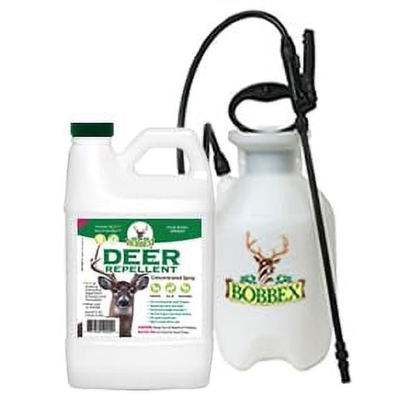 Bobbex Deer Repellent Half Gallon Concentrate and Gallon Pump Sprayer with Hose Sprayer (9)