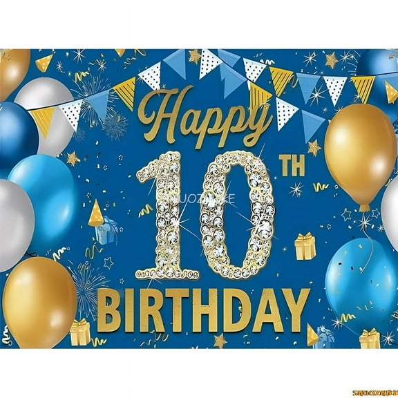 Happy 10th Birthday Party rations Photography Backdrops Props Kids Child Colorful Balloons Photo Studio Background AY-01