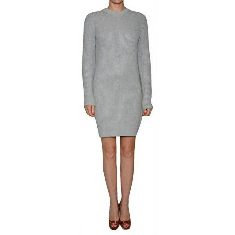 Michael Kors Ribbed Knit Cotton Sweater Dress (Large, Pearl Heather) - Walmart.com