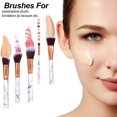 thumbnail image 4 of Professional Marble Makeup Brush Sets Portable Cosmetic Brush for Loose Powder, Contour, Shadow, Eye Shadow and Foundation, with PU Brush Holder, 10 Pieces, 4 of 5
