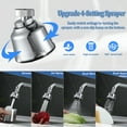 thumbnail image 6 of YDmeet 1 pack Replacement Kitchen Faucet Spray Head, 4 Mode Rotating Aerator with Extension Hose, High Pressure Splash Free Water Saving, 6 of 8