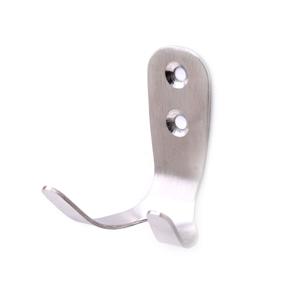 Wardrobe Stainless Steel Double Robe Hooks Door Bathroom Wall Clothes