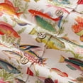 thumbnail image 4 of YIUME Women's Hawaiian Shirt Sea Ocean Fish Print Cotton Button-down Short Sleeve, 4 of 7