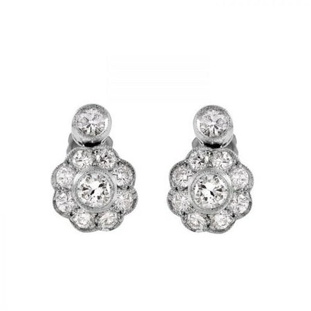 Foreli 2.54CTW Diamond 950 Platinum Earrings W Cert