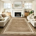 thumbnail image 6 of Twister.CK Modern 8' x 10' Bordered Area Rug, Washable Irregular Rugs, Non-Slip Carpet for Bedroom Dining Room Home Office, Camel, 6 of 9