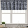 thumbnail image 3 of Ambesonne Navy Blue Valance & Curtain, Eastern Curlicues, 55"x30", Navy Blue White, 3 of 6