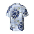 thumbnail image 2 of Sigee Turtle with Blue Stones Print Men's Shirts Casual Button Down Short Sleeve Summer Beach Shirt Hawaiian Vacation Shirts Tee Shirt-4X-Large, 2 of 7