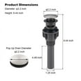 thumbnail image 2 of WOWOW  Bathroom Sink Drain with Lift Rod, Brushed Nickel Sink Drain with overflow, 2 of 6