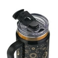 thumbnail image 4 of Thyme & Table 32oz Stainless Steel Luna Tumbler with Handle and Dual Straw Lid, Black Zodiac, 4 of 7