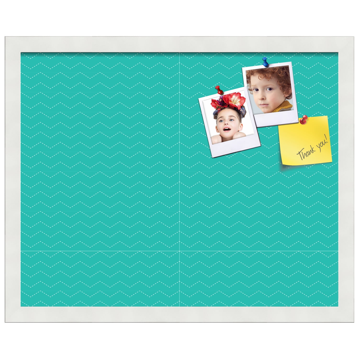 PinPix ArtToFrames 18x14 Custom Cork Bulletin Board    Poster Board Has a Fabric Style Canvas Finish, Framed in Satin White Frame (PinPix-650)