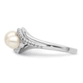 thumbnail image 3 of Sterling Silver Rhodium Plated Diamond and FW Cultured Pearl Ring, 3 of 6