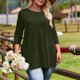 thumbnail image 5 of Plus Tamaño Suelto Ajuste Camisetas para las Mujeres Impresas 3/4 Manga Cuello Redondo Blusa Casual Verano, Más Tamaño de la Túnica de Manga Larga para las Mujeres, 5 of 6