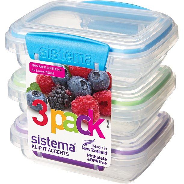 Sistema KLIP IT Accents Collection Food Storage Containers, 6.7 oz./0.2