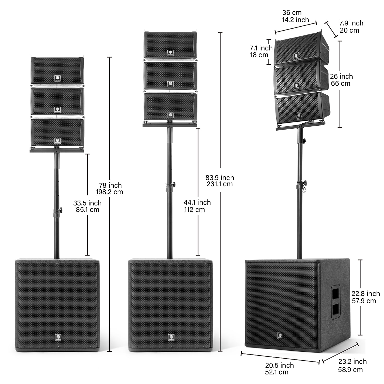 8000W P.M.P.O. PRORECK CLUB 8000 15-inch 8000W 2.2 Channel DJ Powered Line Array Speaker with Wireless for Large Parties