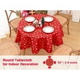 thumbnail image 4 of Sevenstars Gold Snowflake Tablecloth Christmas Tablecloth Red Round Table Cover for Dinner Party, 60", 4 of 11