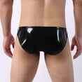 thumbnail image 5 of Mens Underwear Man Imitation Leather Patent Leather Knickers Low Waist Lingerie Briefs, 5 of 5