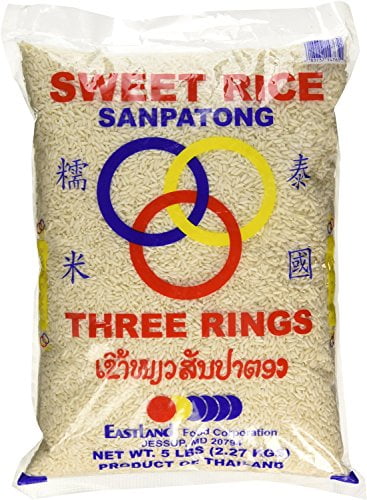 NineChef Bundle - Thai Sticky Rice (Sweet Rice) 5 Lbs + 1 NineChef Brand Long Handle Spoon