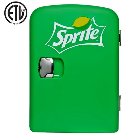 Sprite 4 Liter/6 Can Portable Fridge/Mini Cooler for Food, Beverages, Skincare - Use at Home, Office, Dorm, Car, Boat - AC & DC Plugs Included