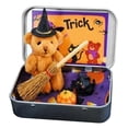 thumbnail image 1 of Halloween Plush Teddy Bear in Tin Box, Cute Mini Plush Bear in Box, Little Pocket Bear Stuffed Doll Present for Friends Family, 1 of 5