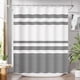 thumbnail image 1 of Cortina de ducha AmazerBath, larga, 180 x 200 cm, tela negra a rayas, 1 of 9