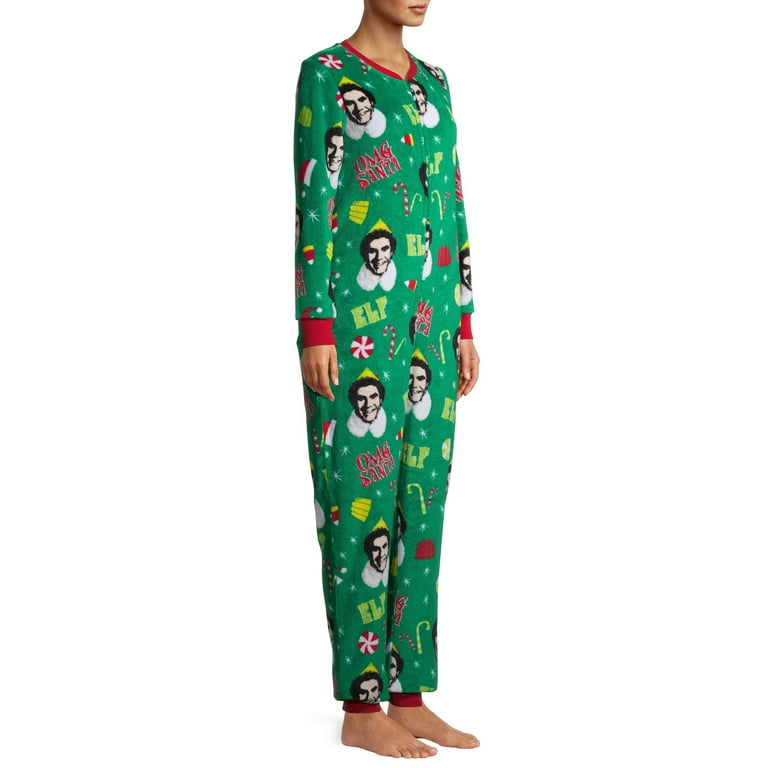 Elf Women s and Women s Plus Drop Seat Holiday Union Suit