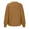 thumbnail image 5 of Joau Womens Casual Crochet Chunky Cable Knit Sweaters Long Sleeve Crewneck Lightweight Sweater Fall Winter Warm Loose Pullover Jumper Tops, 5 of 8