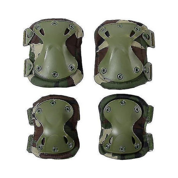 Juego de rodilleras tácticas, rodilleras protectoras antiimpacto para caza y Paintball