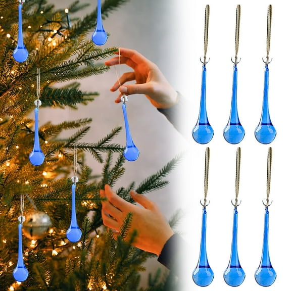 Christmas Decorations Teardrop Pendant Blue - Christmas Decorations Large Home Decoration Christmas Tree Teardrop Pendant New Pendant - 6X Teardrop Pendants