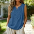 thumbnail image 2 of Tank Tops for Women V Neck Cotton Linen Loose Fit Sleeveless Summer Tops, 2 of 5