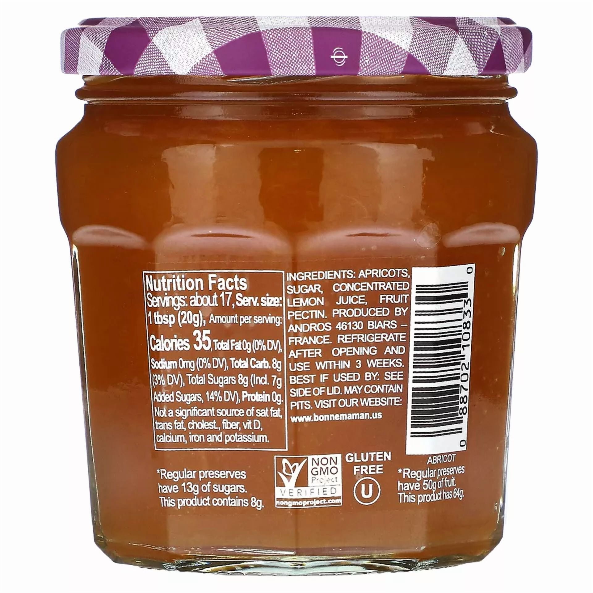 Bonne Maman, Apricot Fruit Spread, 11.8 oz (335 g) Pack of 3