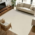 thumbnail image 3 of White Swan 5x8 Area Rugs, Farmhouse Solid Beige Color Modern Art Non-Skid Rubber Backing Large Rectangle Rugs - Living Room Bedroom Home Office, Indoor Floor Mat Carpets Washable Rug, 3 of 9