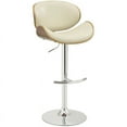thumbnail image 1 of Coaster Tabouret de Bar Réglable en Similicuir en Crème, 1 of 2