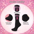 thumbnail image 6 of Diamond Star Women’s Breast Cancer Awareness Socks – Pink Ribbon Crew Socks for Fundraising, Walks & Comfort. (Assorted-6 Pairs Women's Shoe Size 9-11), 6 of 11