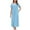 Light Blue, variant on Jalioing Womens Long Nightgown Loose Crew Neck Button Up Sleep Dress Short Sleeve Comfy Casual Sleepwear