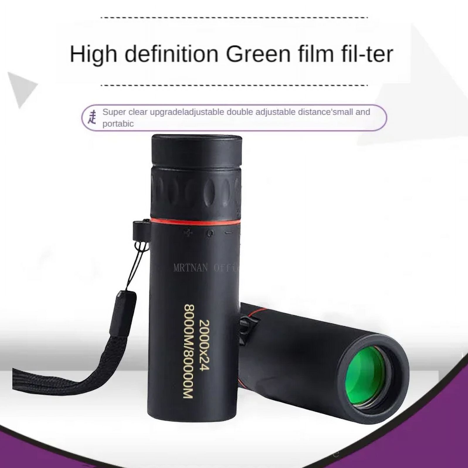 2000x24 Monocular Telescope Mini Portable HD Low Light Binocular with Holder Outdoor Camping Climbing Birdwatching Telescopes