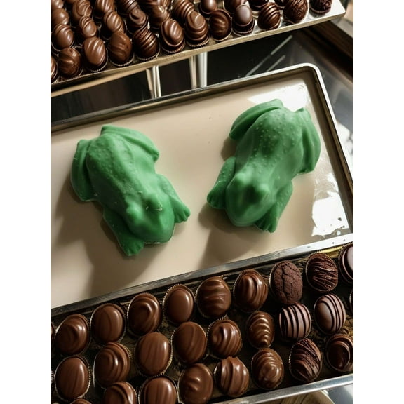 Chocolate filled frogs Caramel, Pecan and coconut