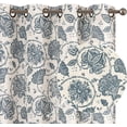 thumbnail image 3 of JINCHAN Linen Floral Printed Curtains Grommet Top Scroll Medallion Design Drapes Retro Window Curtain 2 Panels for Living Room Blue on Beige W50 x L63, 3 of 7