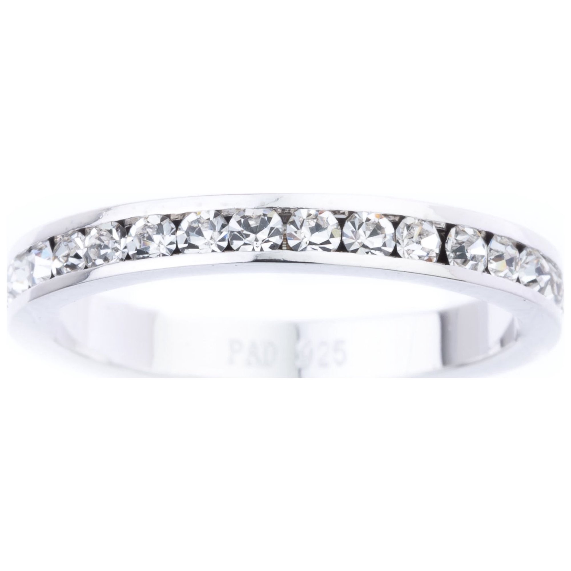 April Swarovski Crystal Birthstone Stackable ring in Sterling Silver
