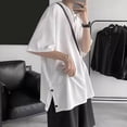 thumbnail image 5 of Mens Plain T Shirts Cotton 1/4 Short Sleeve Big & Tall Summer Casual Tennis T Shirts Snug Fit Gradient Round Neck Summer Casual Beach Basic Activewear, 5 of 5