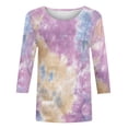 thumbnail image 4 of Jusqu'à 30 % de Réduction DYTTDG T-shirt Grande Taille pour Femmes Manches 3/4 Hauts Imprimés Col Rond Blouse Décontractée Ample Hauts pour Femmes, 4 of 5